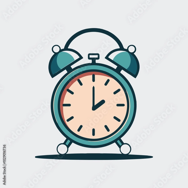 Fototapeta Alarm clock ringing illustration. flat style clock vector illustration. cute clock vector 