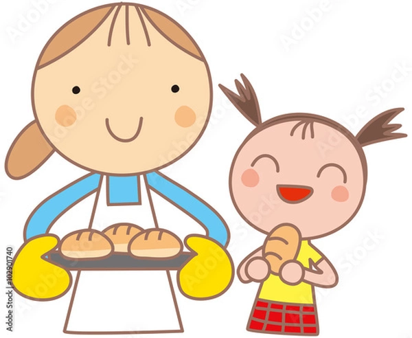 Fototapeta パンづくり　親子