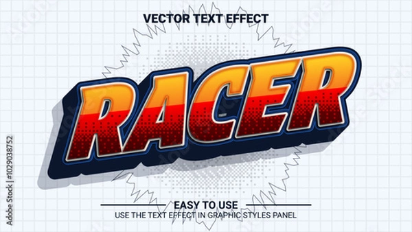 Obraz 3d racer editable text effect
