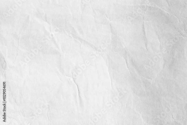 Fototapeta Crumpled white background paper texture with stains and dots
