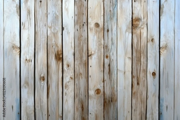 Fototapeta Watercolor painting of an old wooden fence, with soft, flowing colors capturing the faded paint and rough texture of the wood, blending rustic charm with a dreamy atmosphere