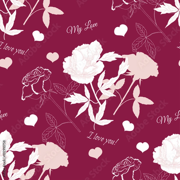 Fototapeta Seamless pattern with rose14