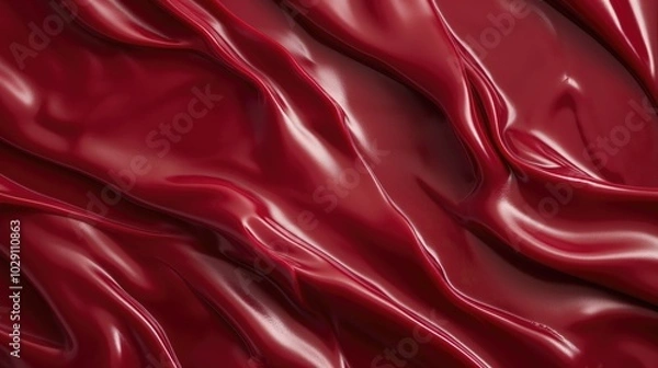 Fototapeta Red burgundy latex with folds texture background.