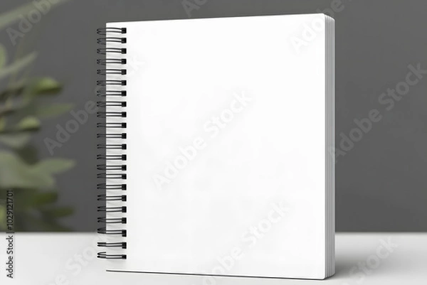 Obraz blank white spiral notebook mock up with copy space