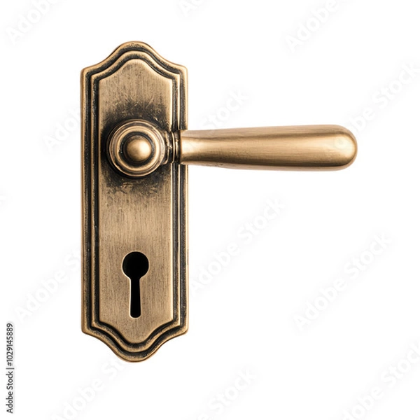 Obraz A vintage bronze door handle with an elegant design, perfect for adding a classic touch to any interior or exterior door.