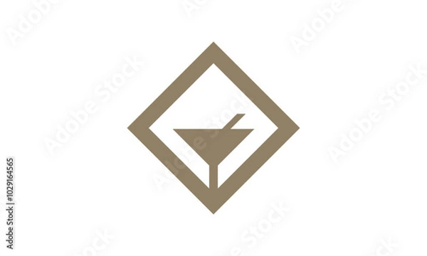 Fototapeta a graphic image with cocktail glass theme, on white background. vector graphic base.