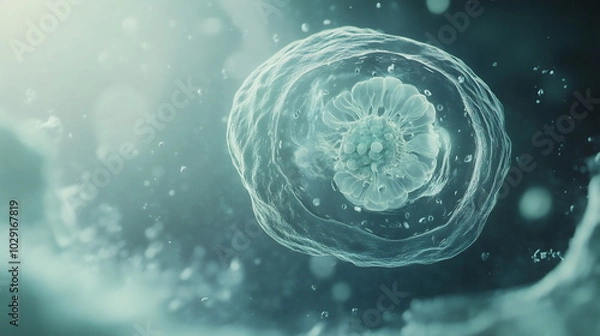 Fototapeta Microscopic Wonders with a Dynamic World of Single-Celled Life