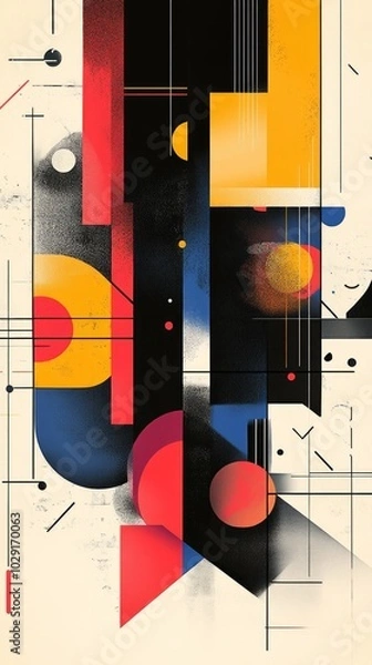 Obraz Abstract shapes, simple minimalist design, irregular shapes, streamlined, interlocking and reversible.