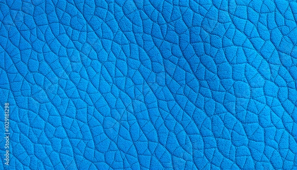 Fototapeta Blue suede leather texture with embossed pattern background, fleecy cloth texutre macro isolated with white highlights, png