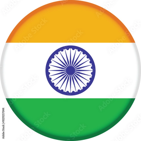 Obraz Round flag of India