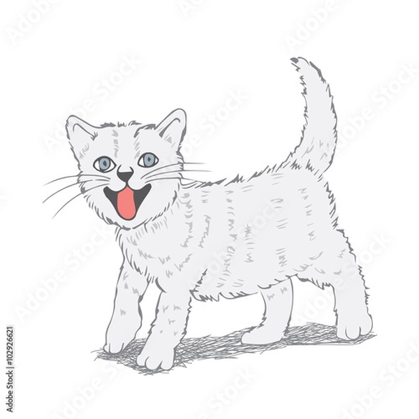 Obraz hand-drawn cute cats. vector illustration