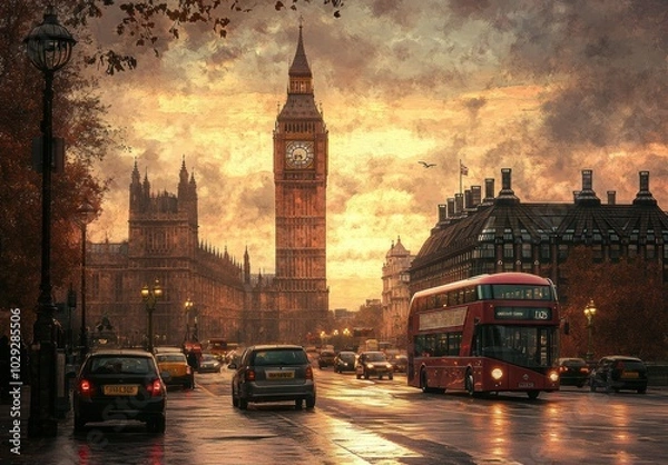 Obraz London Sunset.