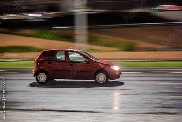 Obraz fast moving car at night