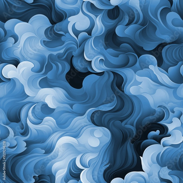 Fototapeta Seamless Abstract Fluid Pattern with Swirling Shapes