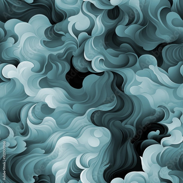 Fototapeta Seamless Abstract Fluid Pattern with Swirling Shapes