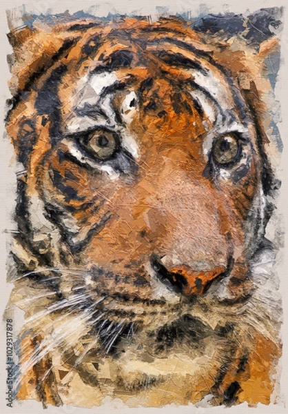 Obraz tiger head close up