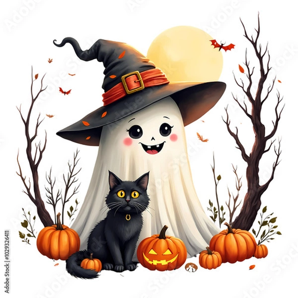 Obraz Cute Boho Halloween Ghost