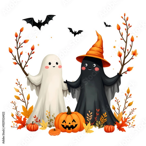 Obraz Cute Boho Halloween Ghost