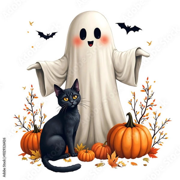 Obraz Cute Boho Halloween Ghost