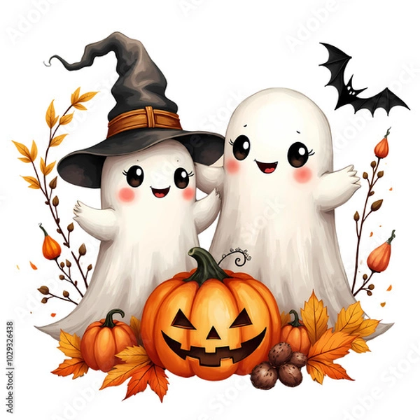 Obraz Cute Boho Halloween Ghost