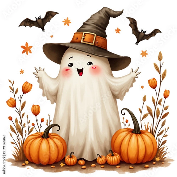 Obraz Cute Boho Halloween Ghost