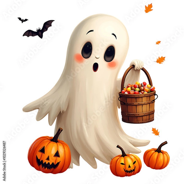 Obraz Cute Boho Halloween Ghost