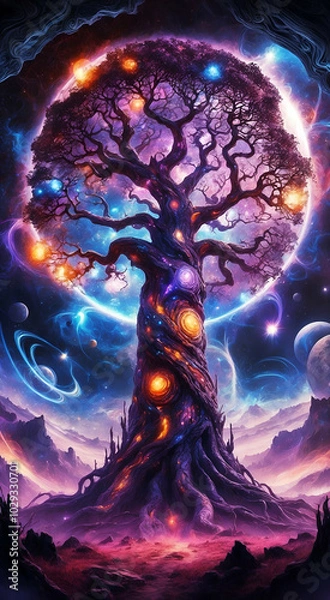 Obraz landscape with the sun and clouds