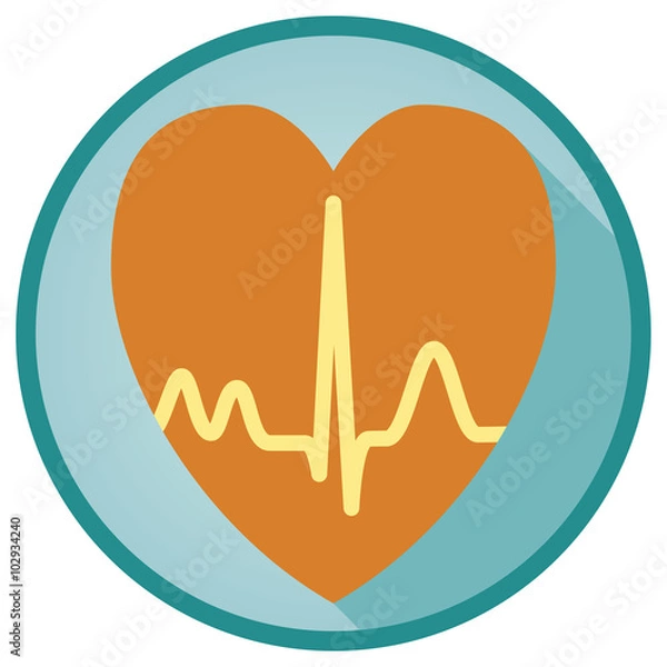 Obraz ECG flat vector icon