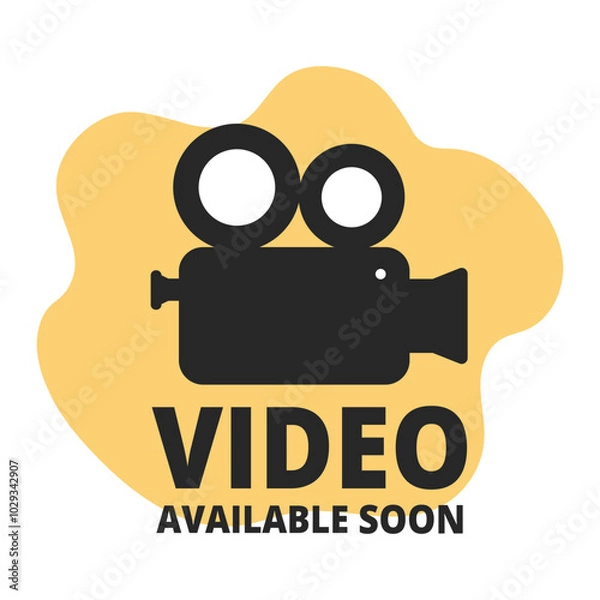 Fototapeta Soon video image vector. Video available soon illustration. Placeholder icon