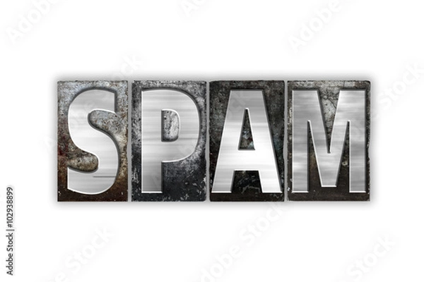 Fototapeta Spam Concept Isolated Metal Letterpress Type