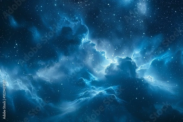 Fototapeta A sky filled with lots of clouds and stars