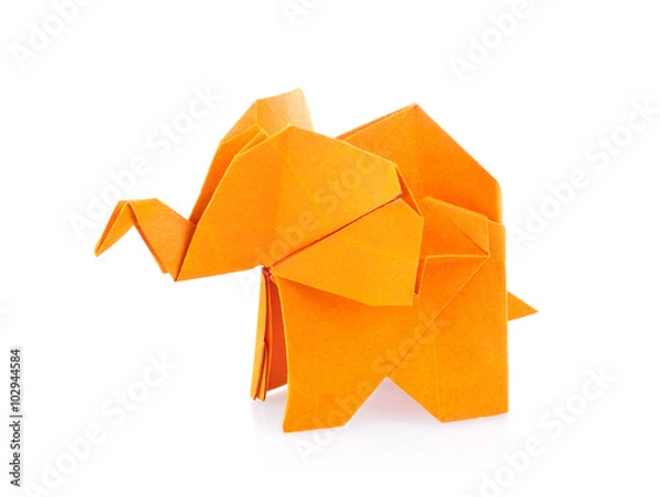 Obraz Orange elephant of origami