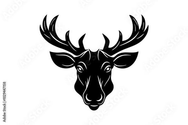 Fototapeta moose head logo vector illustration