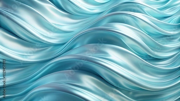 Fototapeta Smooth flowing blue waves with high angle view