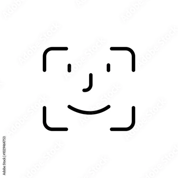 Obraz Face id icon Thin line art isolated