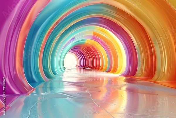 Obraz A colorful tunnel with a light at the end