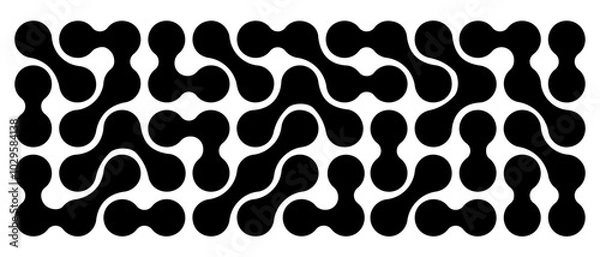 Obraz Metaball pattern. Connected liquid drops, organic blobs or morph shapes background. Molecules or neurons isolated on white background. Modern abstract wallpaper. Vector graphic illustration.