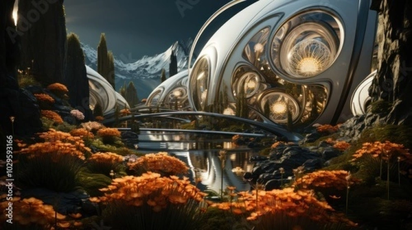 Obraz Futuristic Cityscape with a Breathtaking View