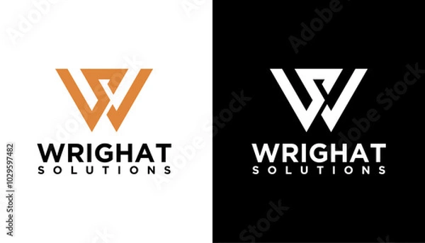 Fototapeta WS SW Alphabet Letter logo design. icon modern Initial Vector symbol.