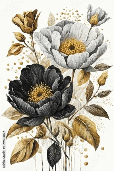 Obraz flowers on a white background