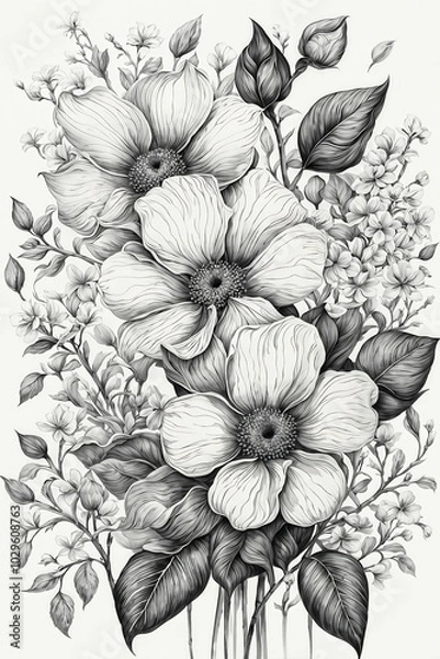 Obraz hand drawn flowers
