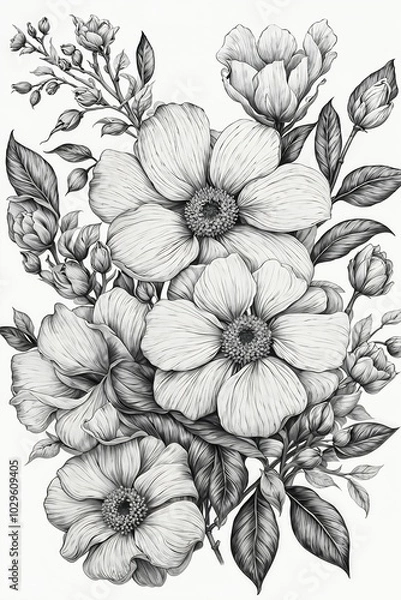 Obraz hand drawn flowers