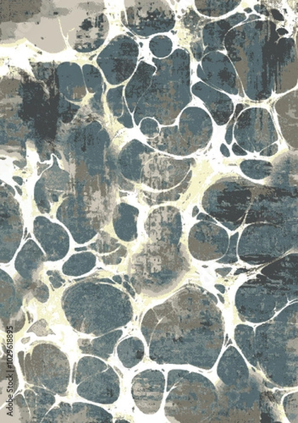 Obraz Distressed marbled watercolor brush stroke carpet design