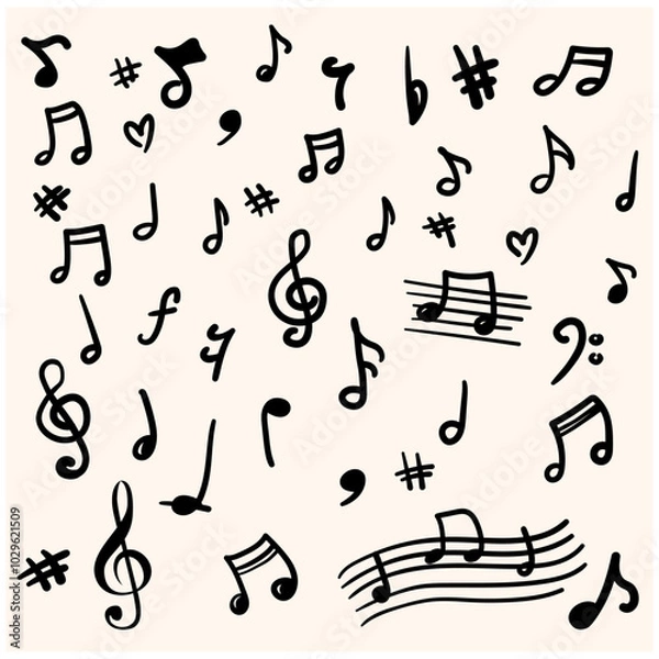 Obraz Music notes on a background cream