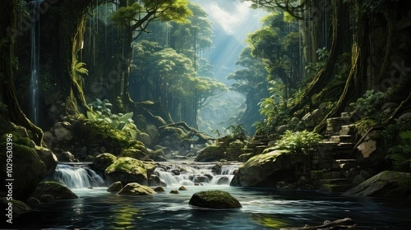 Obraz Mystical Rainforest River