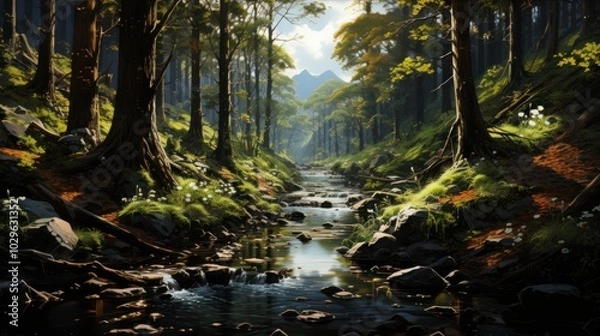 Obraz Serene Forest Stream