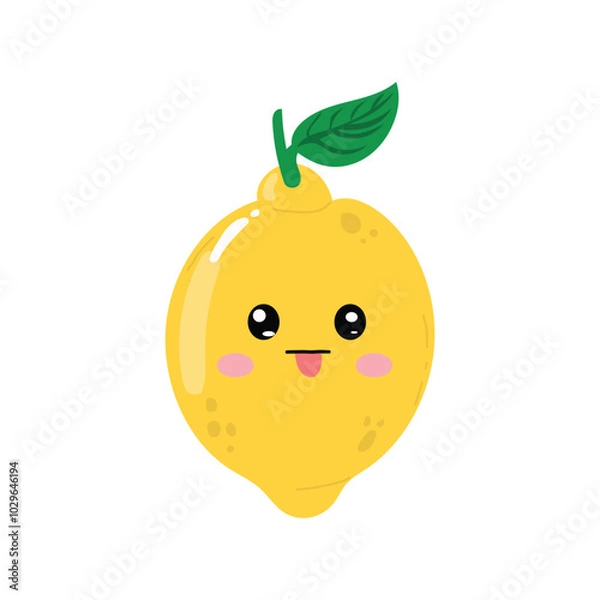 Fototapeta lemon character isolated on white background. emoticon, emoji, sticker collection