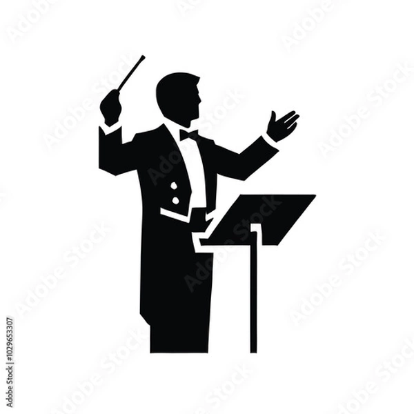 Fototapeta Orchestra Conductor Silhouette