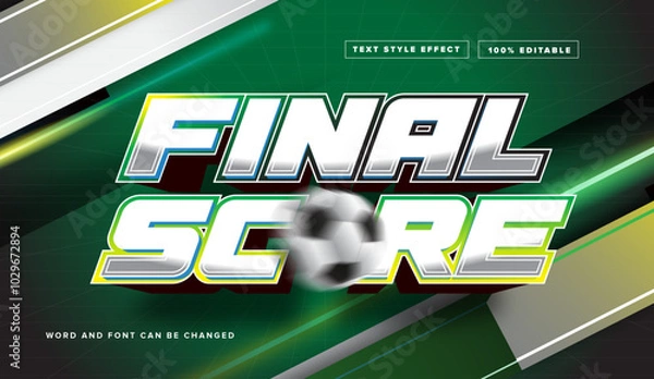 Fototapeta Final score with football text effect editable