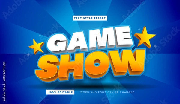 Fototapeta Game Show with Star text style effect editable 